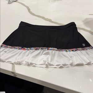Black and White Skirt with Colorful Trim
